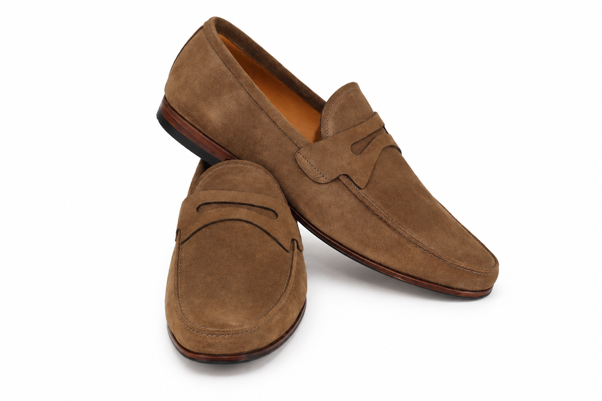 Mocassim Milão em camurça suede - cor Pecan