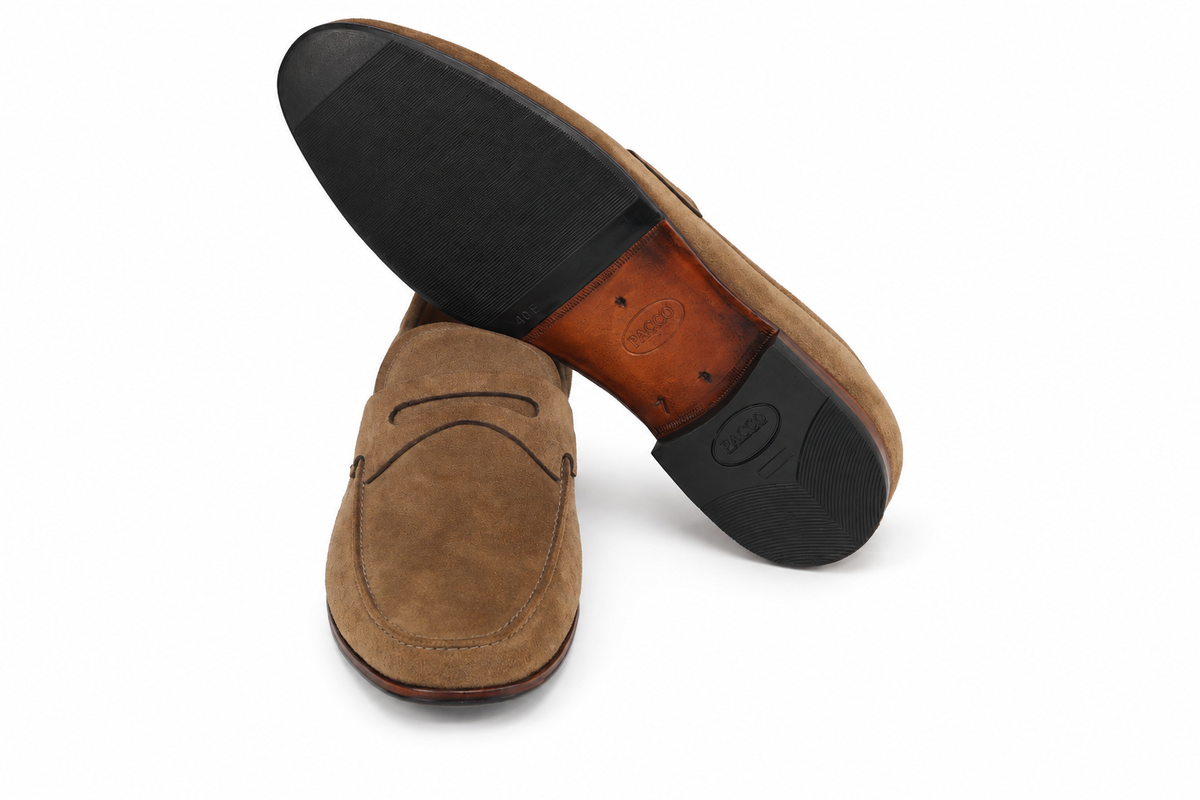Mocassim Milão em camurça suede - cor Pecan