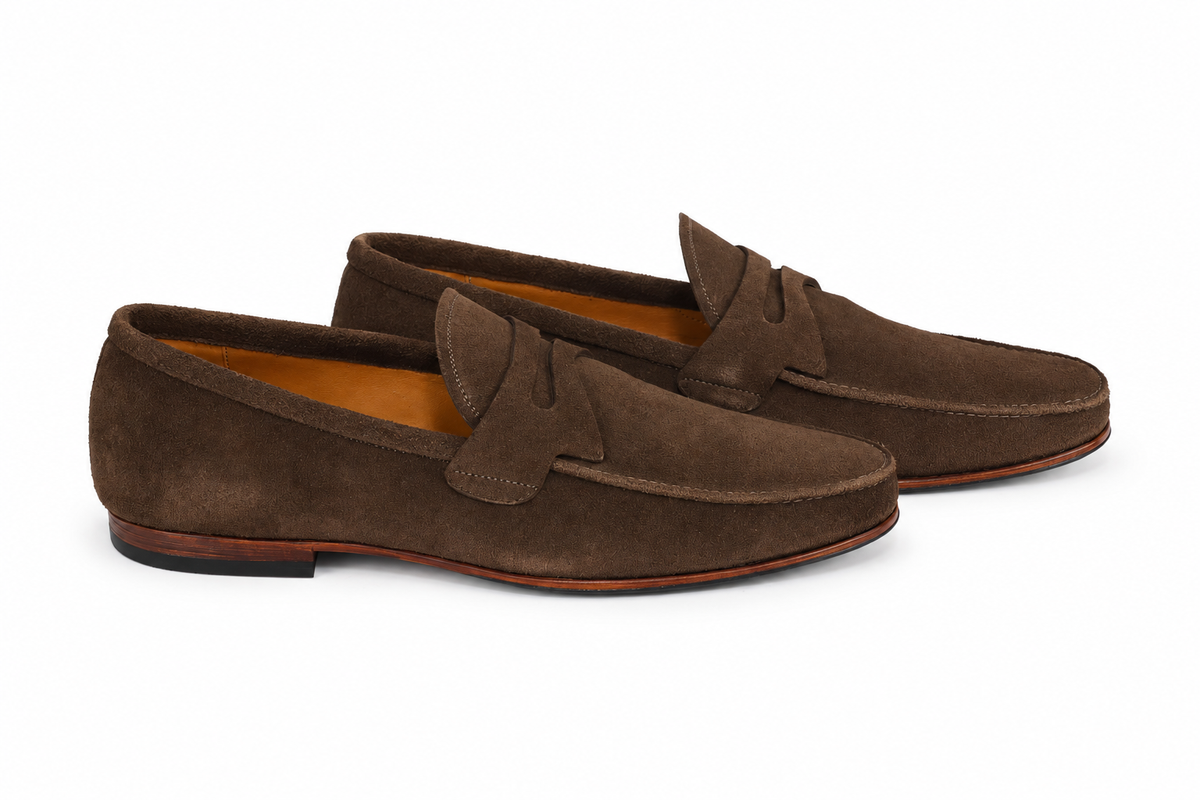 Mocassim Milão em camurça suede - cor Marrom Rato