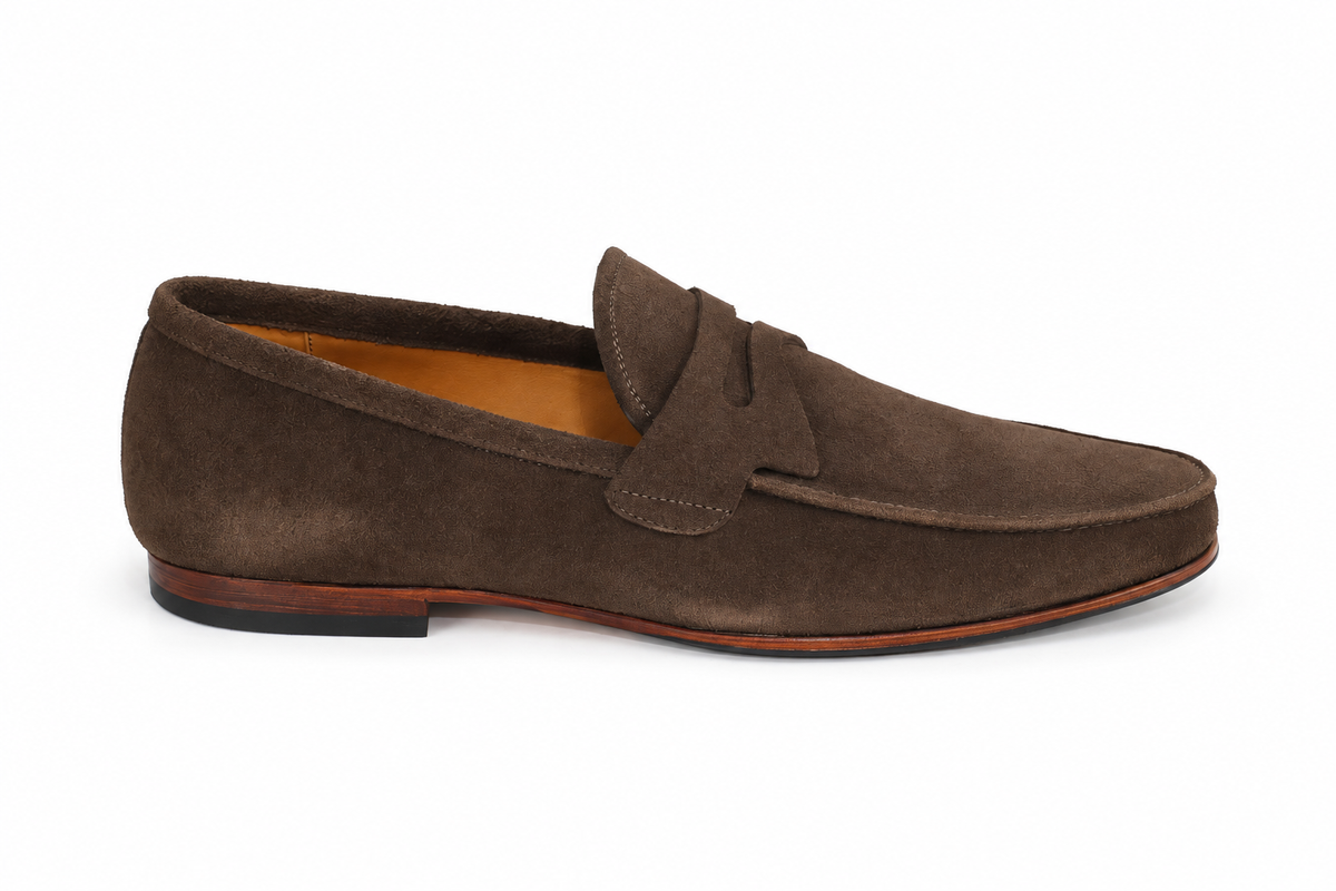 Mocassim Milão em camurça suede - cor Marrom Rato