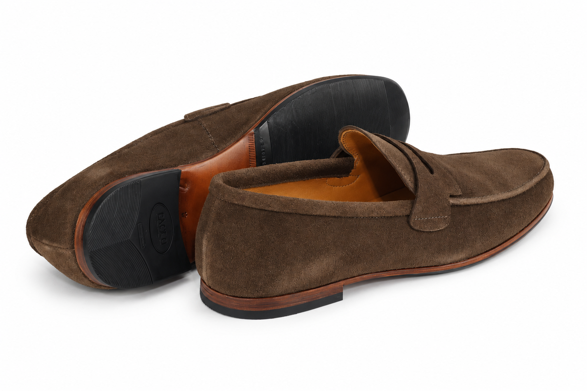 Mocassim Milão em camurça suede - cor Marrom Rato