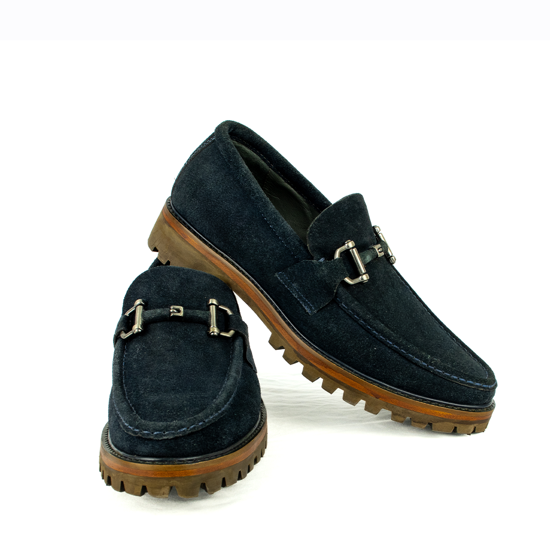 Mocassim Casual Guilherme Solado Tratorado - cor Azul Marinho
