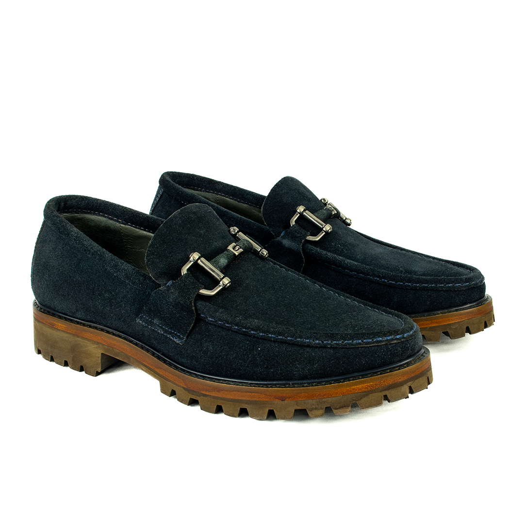 Mocassim Casual Guilherme Solado Tratorado - cor Azul Marinho