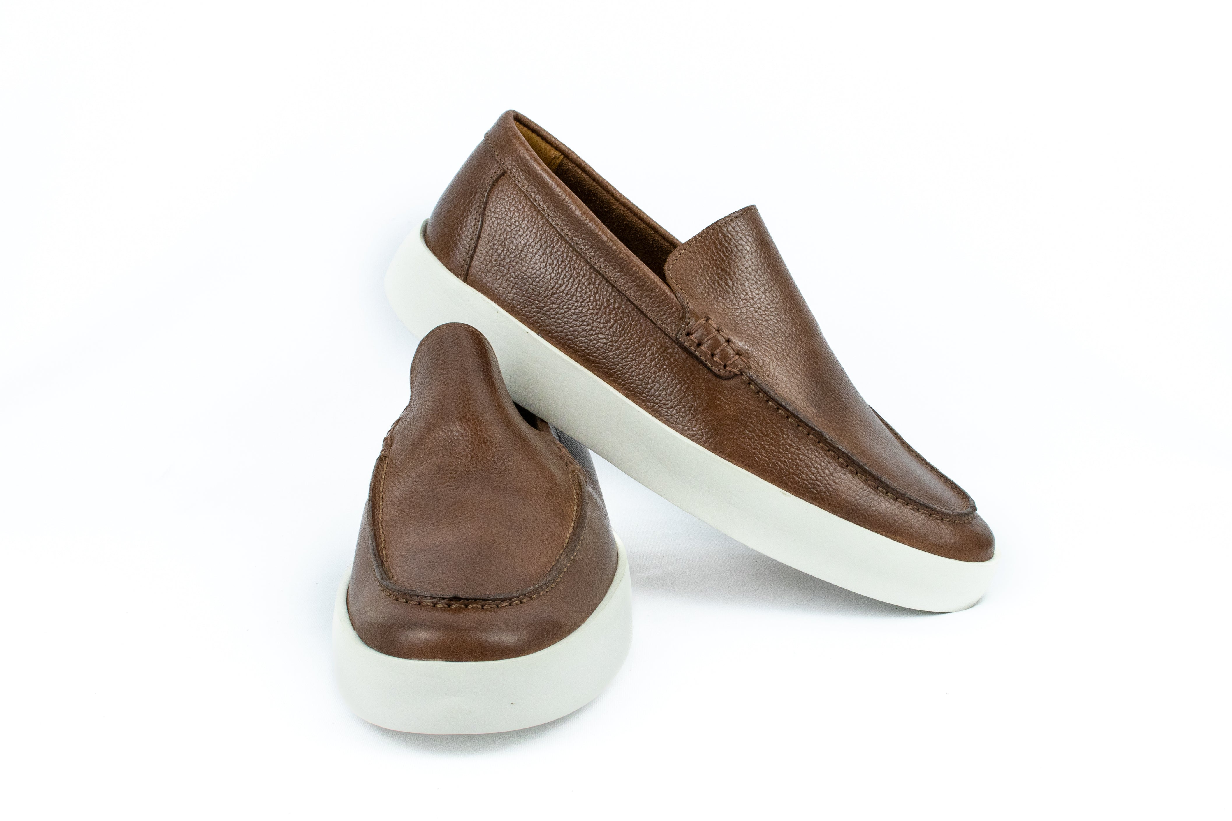 Novo Slip On Float couro Granulado - cor Conhaque