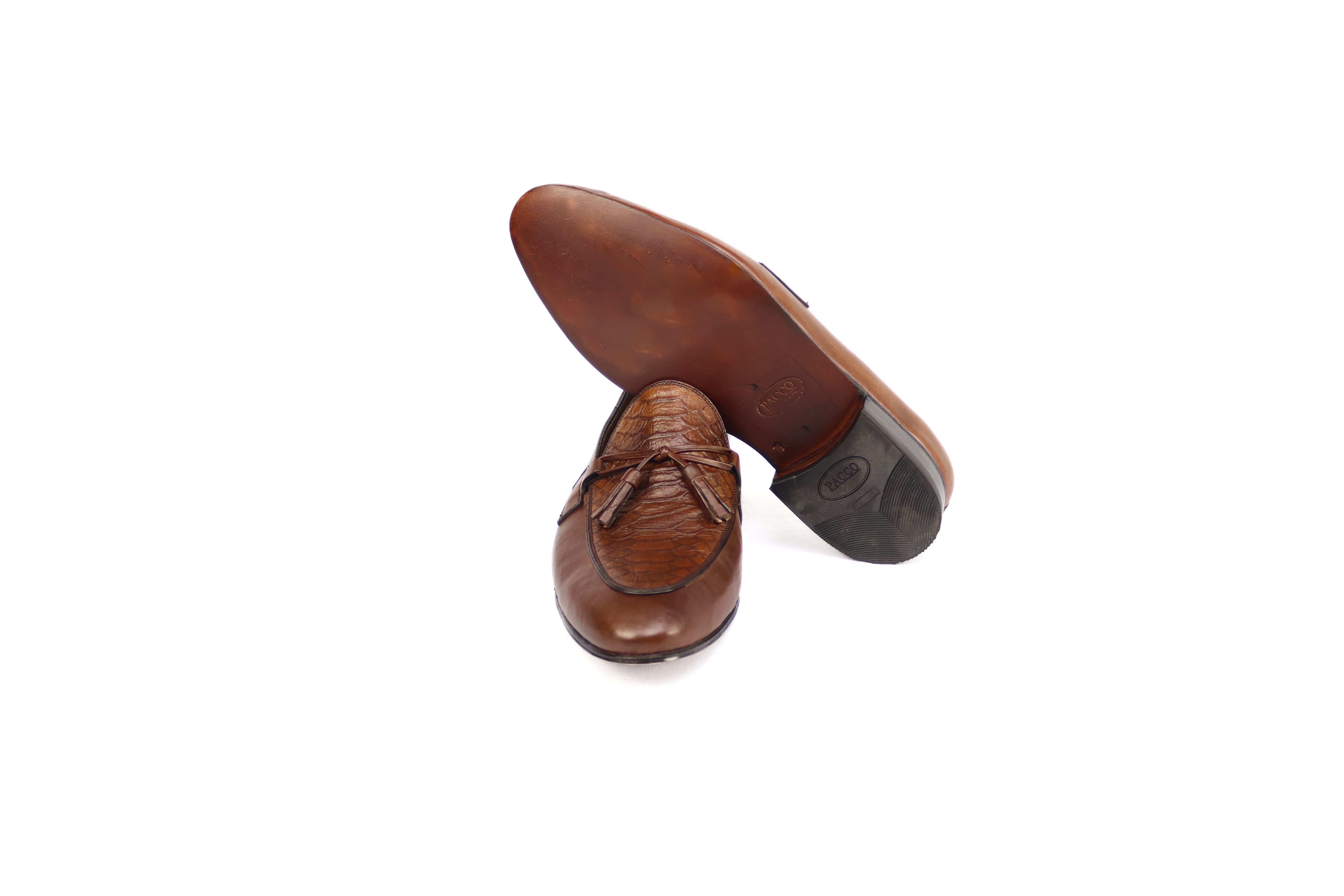 Tassel Loafer França com detalhe em estampa de couro exótico