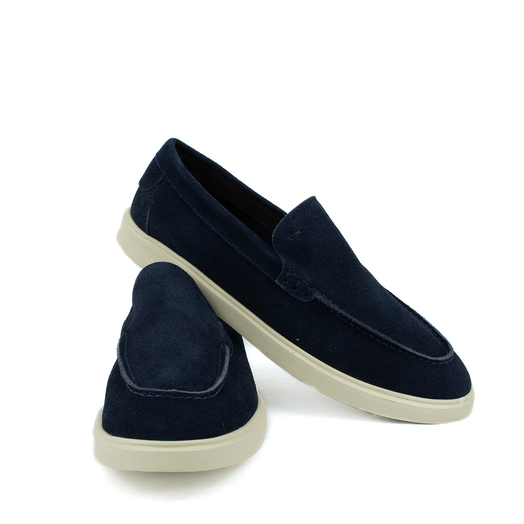 Novo Mocassim Casual Esportivo em Camurça- Azul Marinho