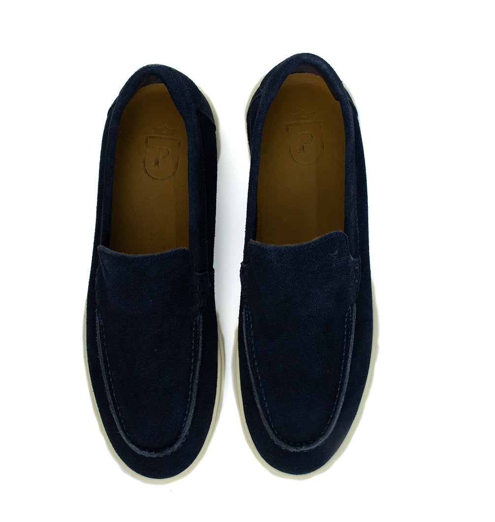 Novo Mocassim Casual Esportivo em Camurça- Azul Marinho