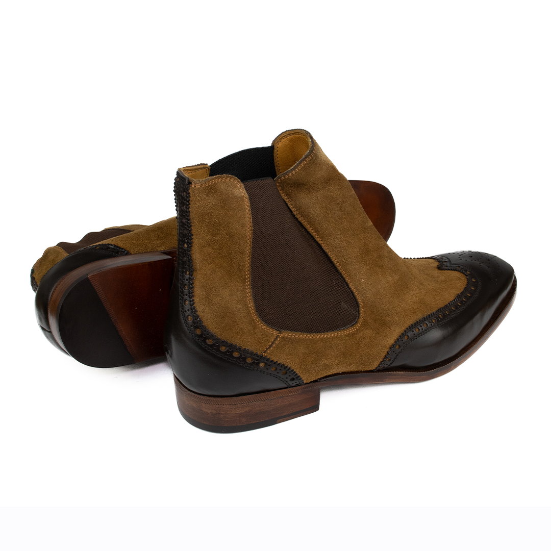 Luxuosa Bota Chelsea Brogue Wingtip John em 2 cores