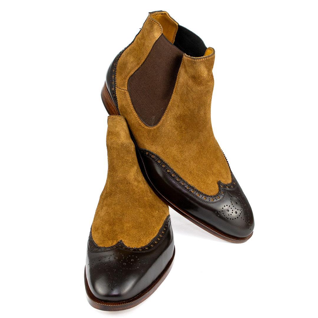 Luxuosa Bota Chelsea Brogue Wingtip John em 2 cores