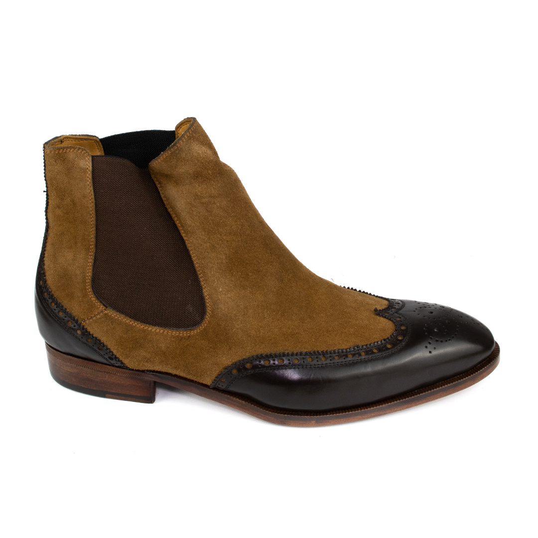 Luxuosa Bota Chelsea Brogue Wingtip John em 2 cores