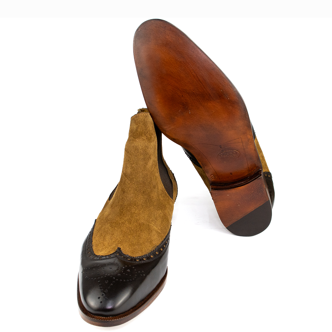 Luxuosa Bota Chelsea Brogue Wingtip John em 2 cores