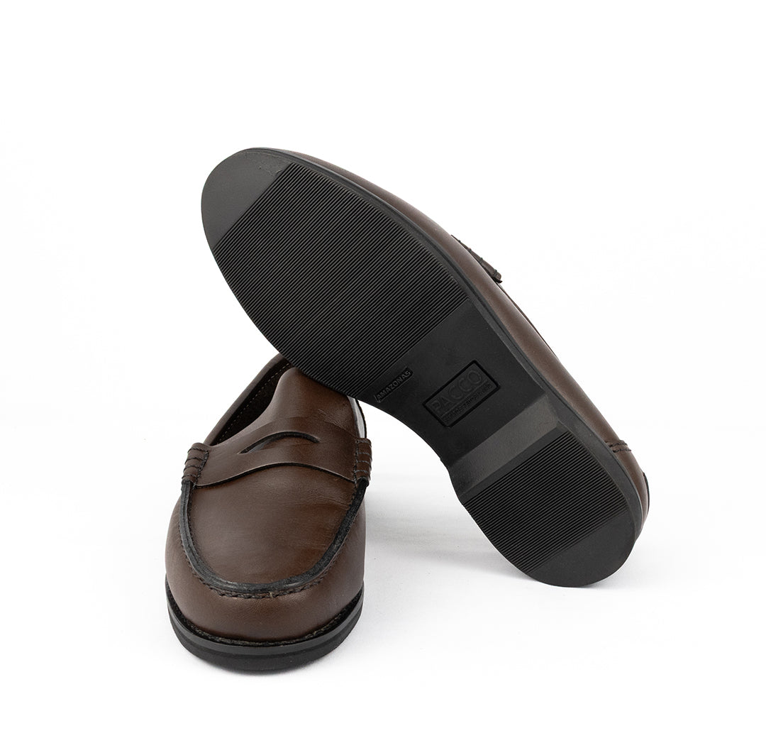 Argentine Moccasin - Cordoba Coffee Brown Rubber Soles