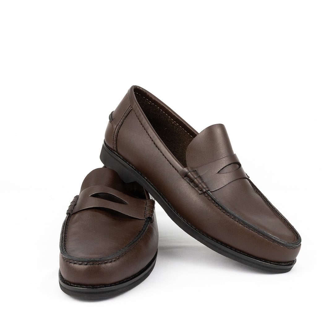 Argentine Moccasin - Cordoba Coffee Brown Rubber Soles