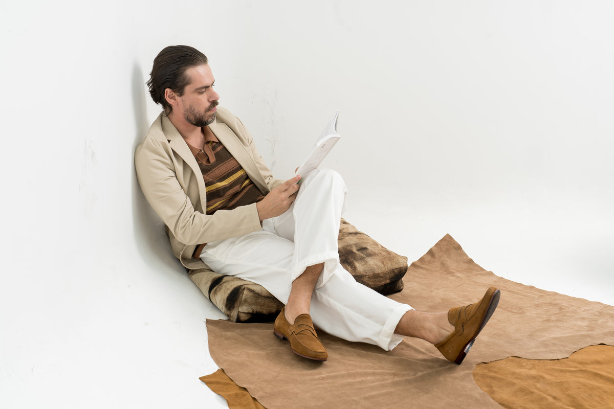 Mocassim Milão em camurça suede - novo tom caramelo