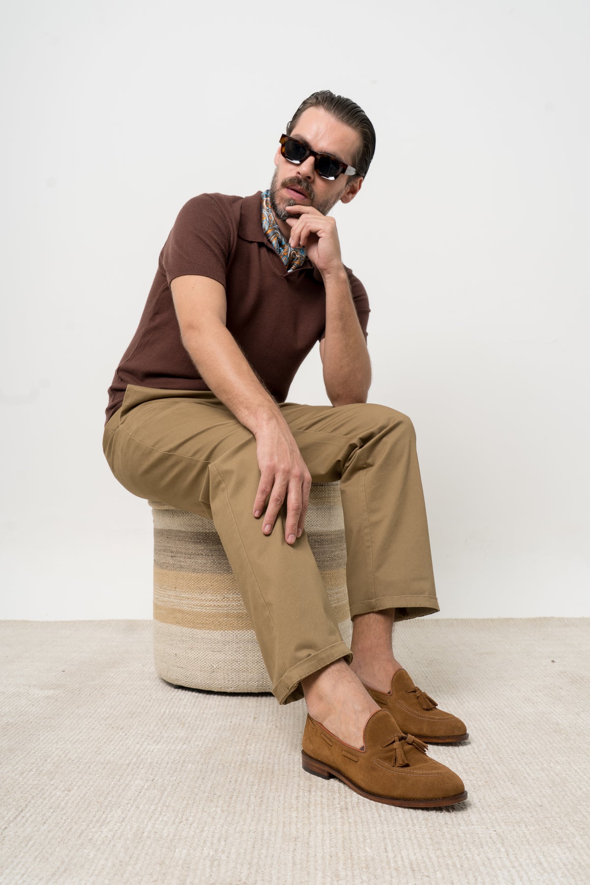 Tassel Loafer Windsor em camurça suede - novo tom caramelo