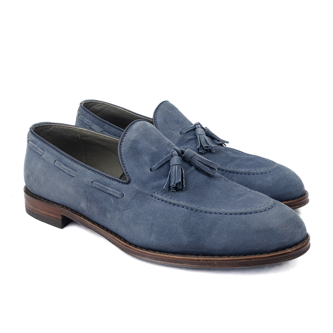 ÚLTIMO PAR TAMANHO 43 Tassel Loafer Windsor em camurça cor azul