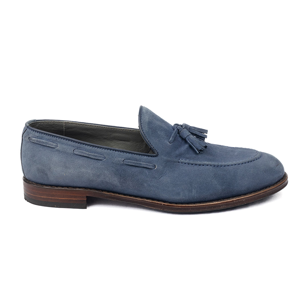 ÚLTIMO PAR TAMANHO 43 Tassel Loafer Windsor em camurça cor azul