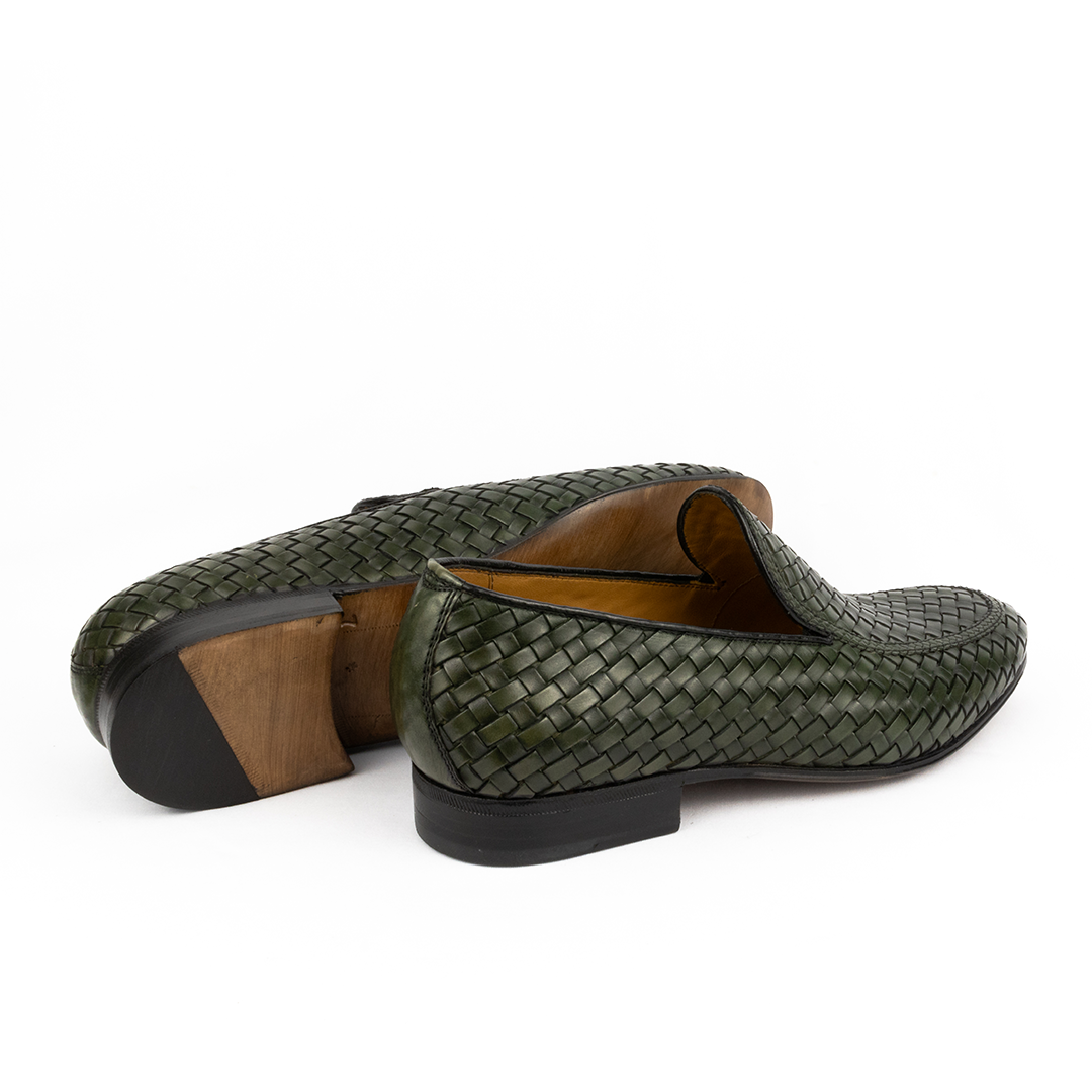 Loafer Tressê Espanhol Javier cor artesanal verde musgo