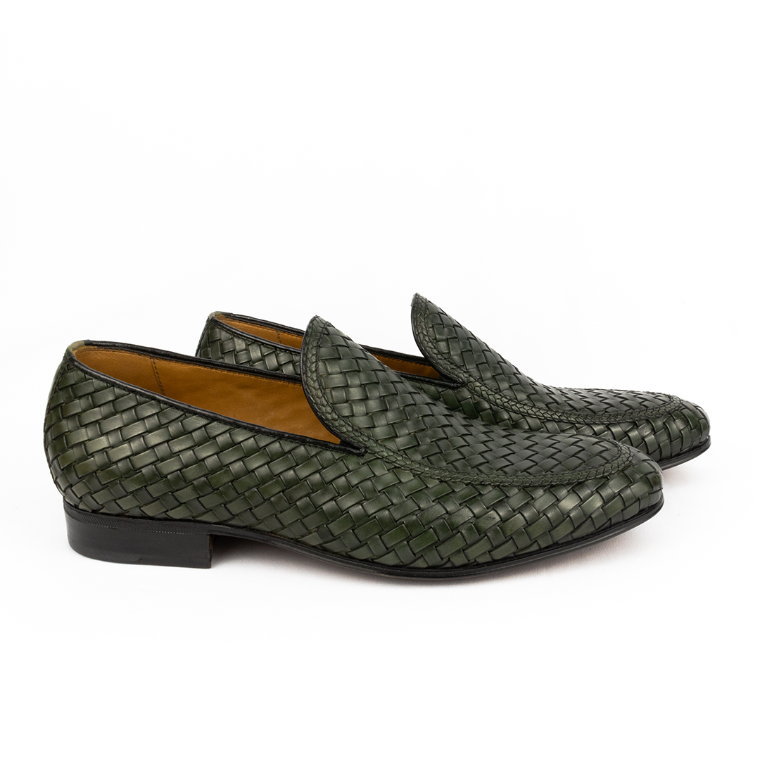 Loafer Tressê Espanhol Javier cor artesanal verde musgo