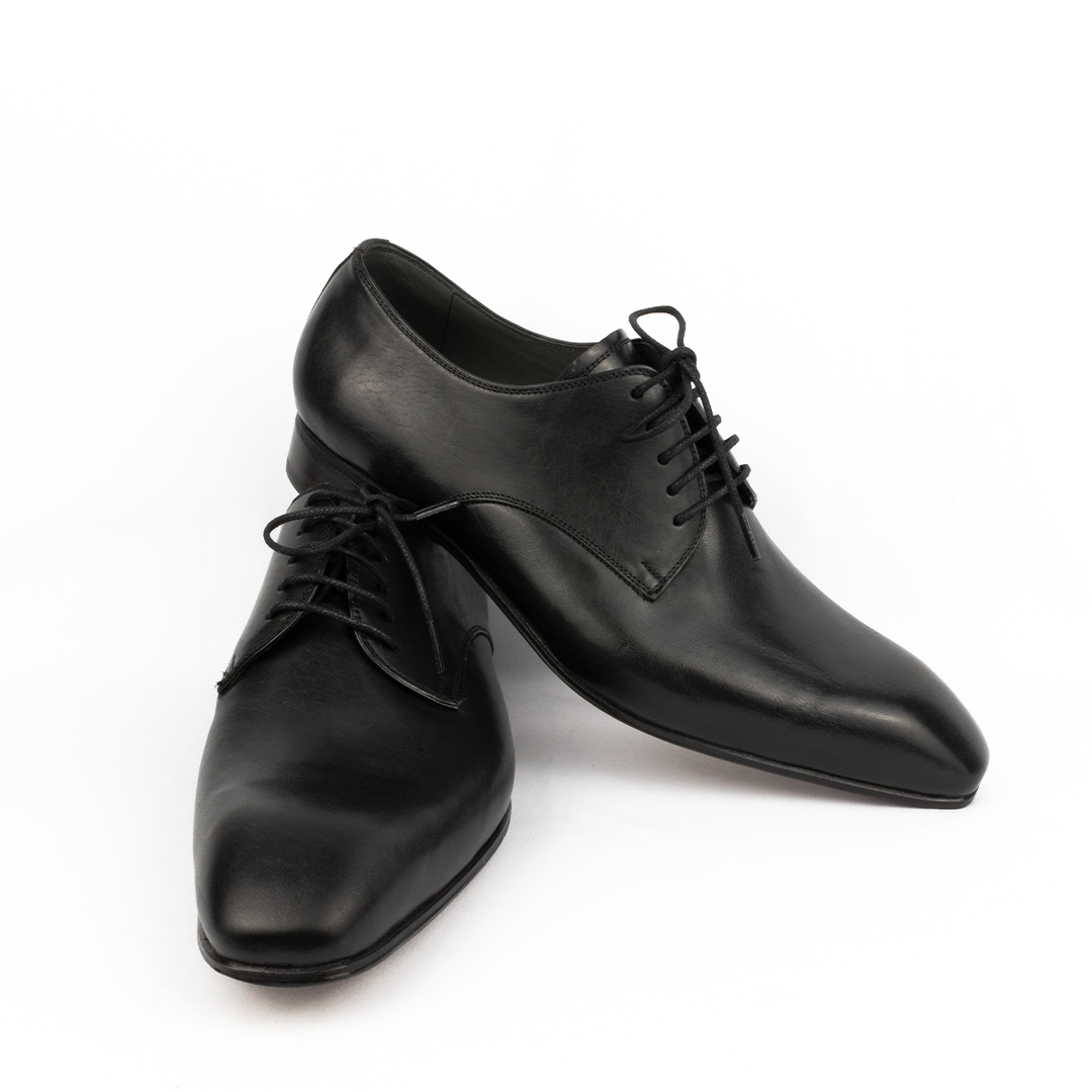 Derby Plain Toe Bico Italiano - Pietro cor Preto