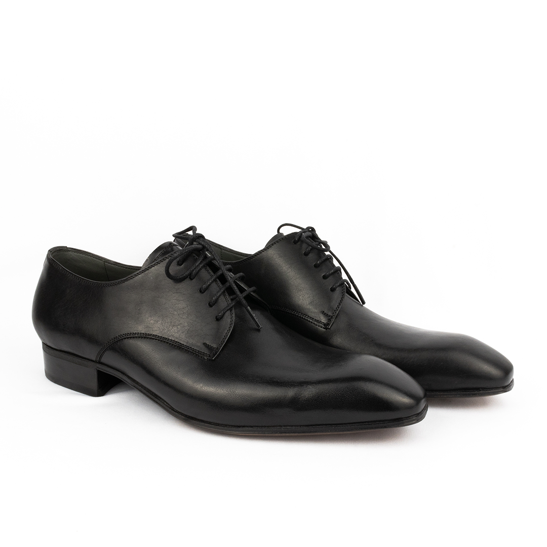 Derby Plain Toe Bico Italiano - Pietro cor Preto