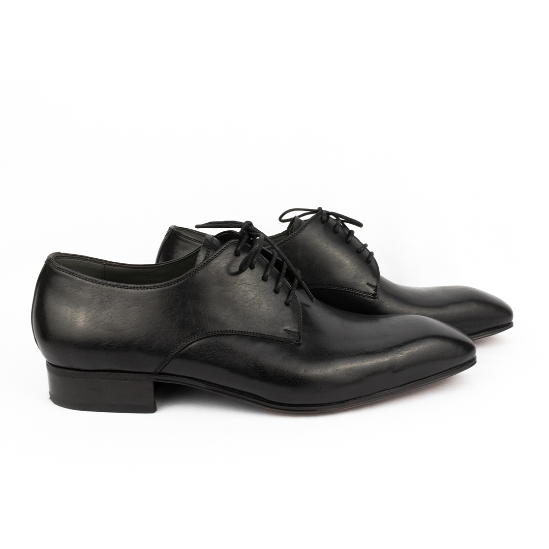 Derby Plain Toe Bico Italiano - Pietro cor Preto