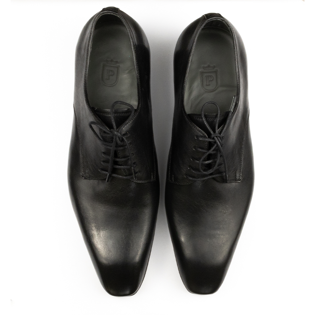 Derby Plain Toe Bico Italiano - Pietro cor Preto