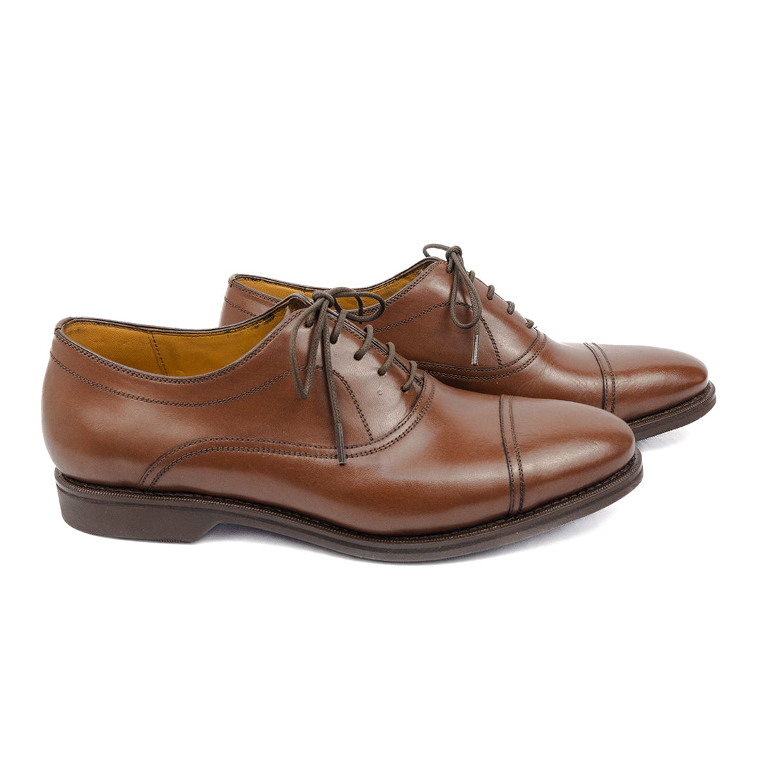 Oxford Cap Toe Ronald Solado de Borracha - cor Mahogany