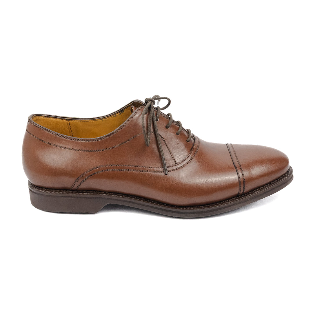 Oxford Cap Toe Ronald Solado de Borracha - cor Mahogany
