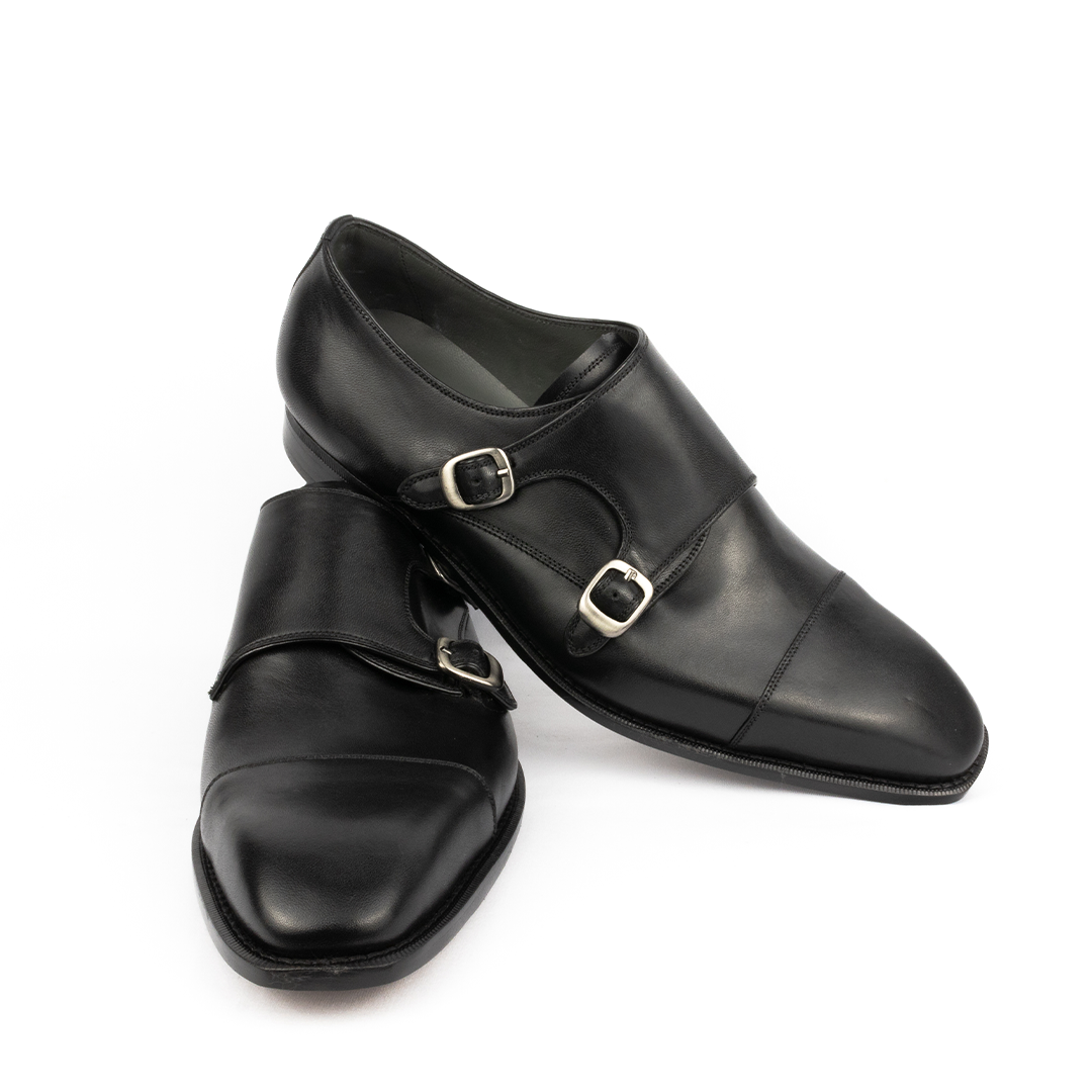 Double Monk Cap Toe Treviso cor Preto