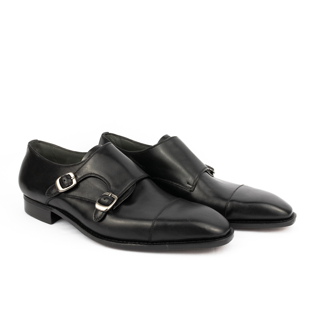 Double Monk Cap Toe Treviso cor Preto