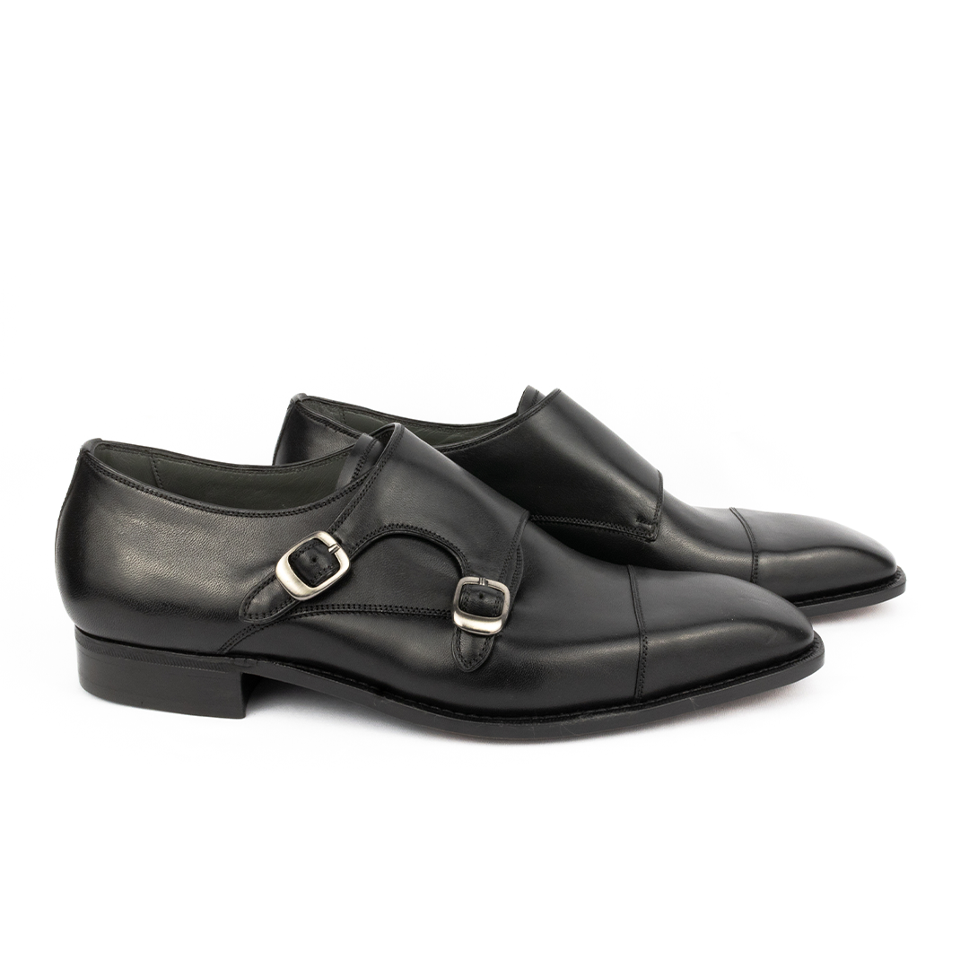 Double Monk Cap Toe Treviso cor Preto