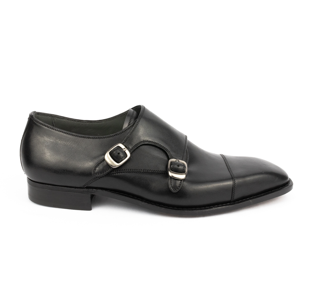 Double Monk Cap Toe Treviso cor Preto