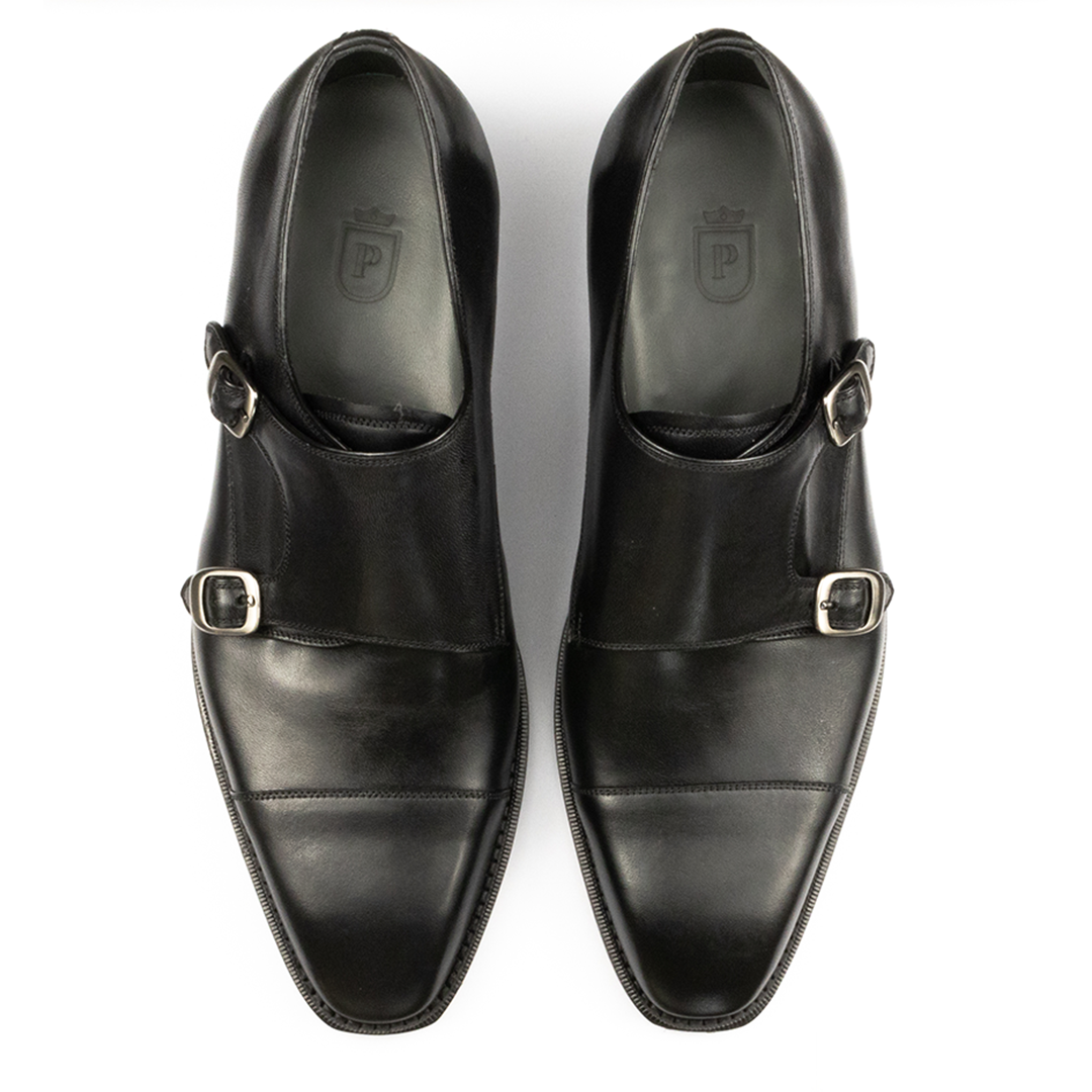 Double Monk Cap Toe Treviso cor Preto