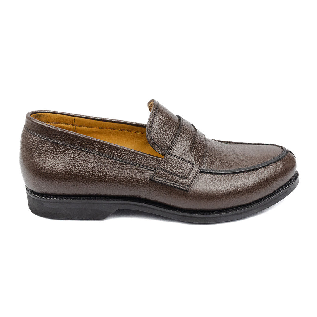 Loafer León em couro granulado cor Marrom Café