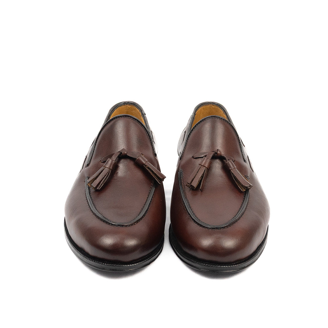 Clássico Tassel Loafer Max -cor artesanal vinho.