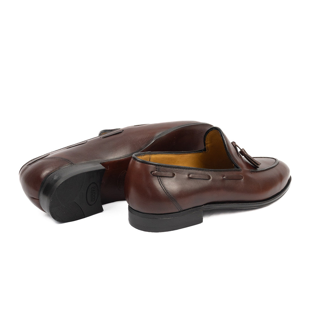 Clássico Tassel Loafer Max -cor artesanal vinho.