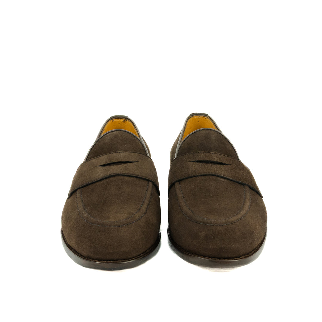 Clássico Loafer estilo Inglês Walker em Camurça - cor marrom café