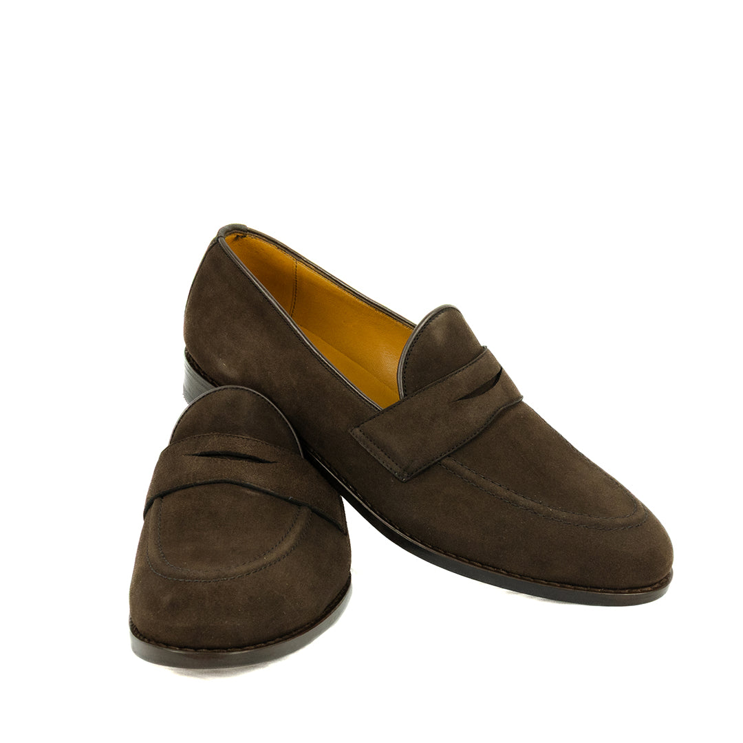 Clássico Loafer estilo Inglês Walker em Camurça - cor marrom café