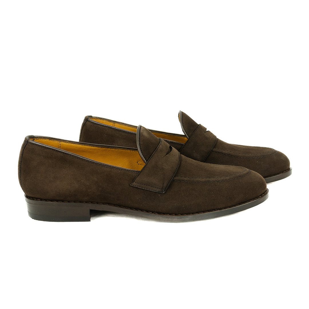 Clássico Loafer estilo Inglês Walker em Camurça - cor marrom café