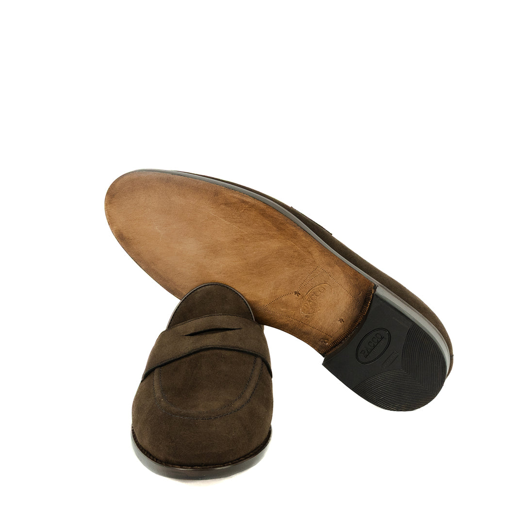 Clássico Loafer estilo Inglês Walker em Camurça - cor marrom café