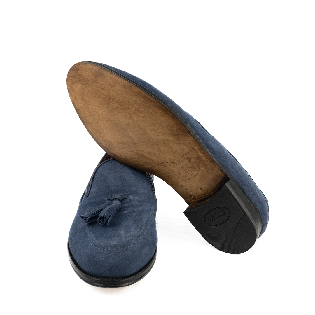 ÚLTIMO PAR TAMANHO 37 Tassel Loafer em camurça - cor azul