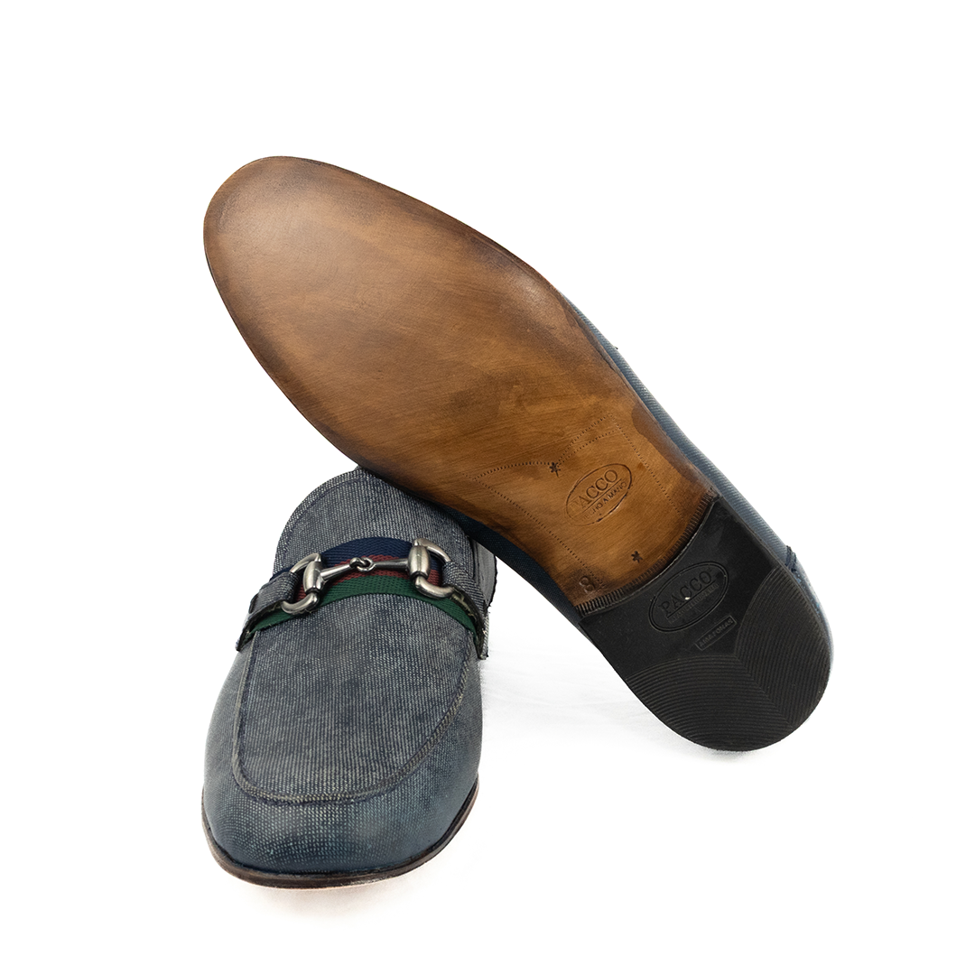 ÚLTIMO PAR TAMANHO 41 Mocassim estilo italiano Luca - cor Azul Jeans