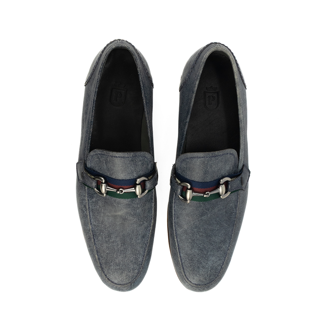 ÚLTIMO PAR TAMANHO 41 Mocassim estilo italiano Luca - cor Azul Jeans