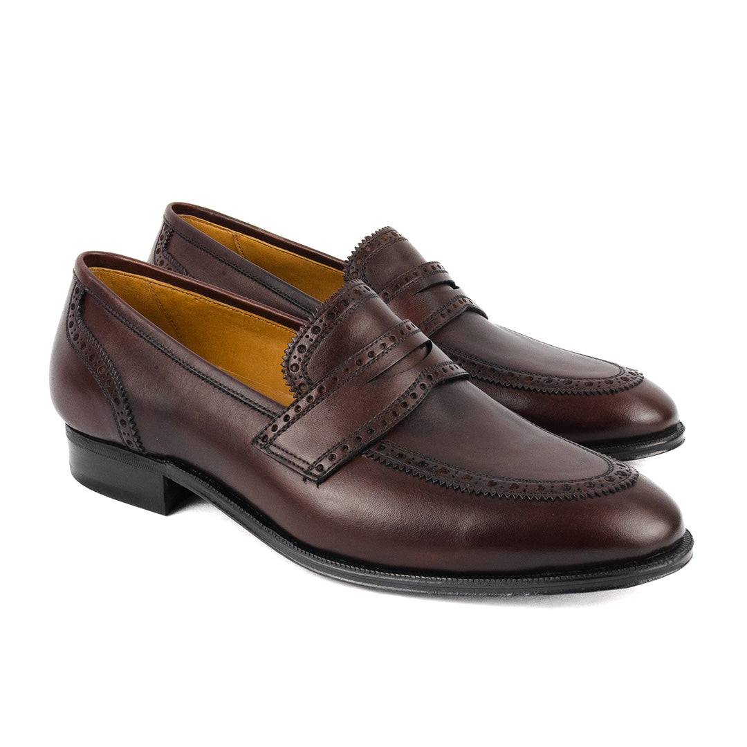 Loafer estilo inglês Christopher cor artesanal vinho