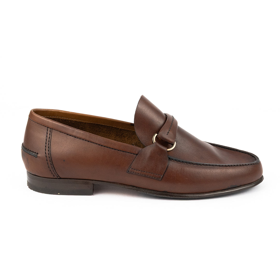SÉRIE LIMITADA Mocassim Argentino Diego Couro Flexível cor marrom chocolate