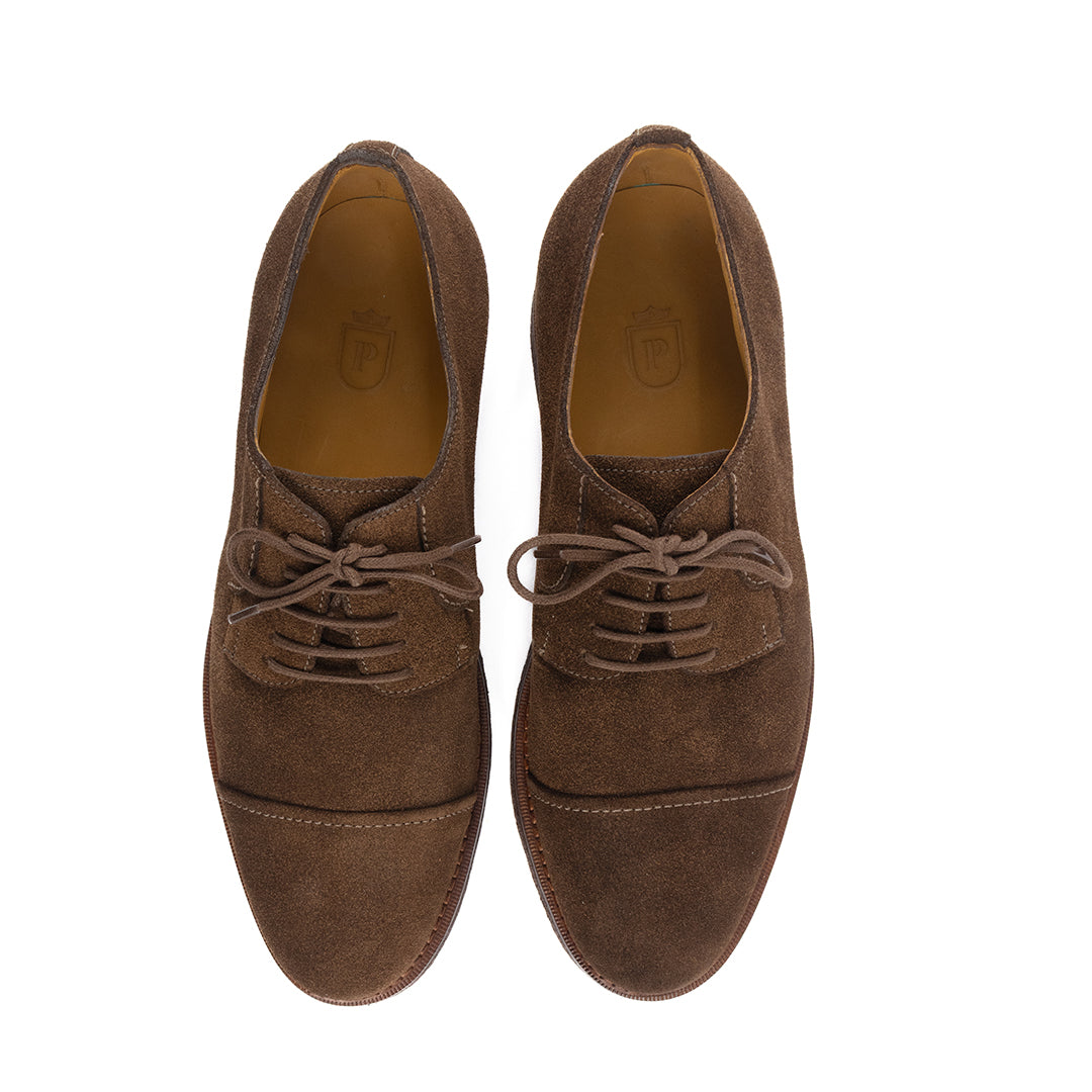 Derby Cap Toe Borelli solado em borracha crepe natural