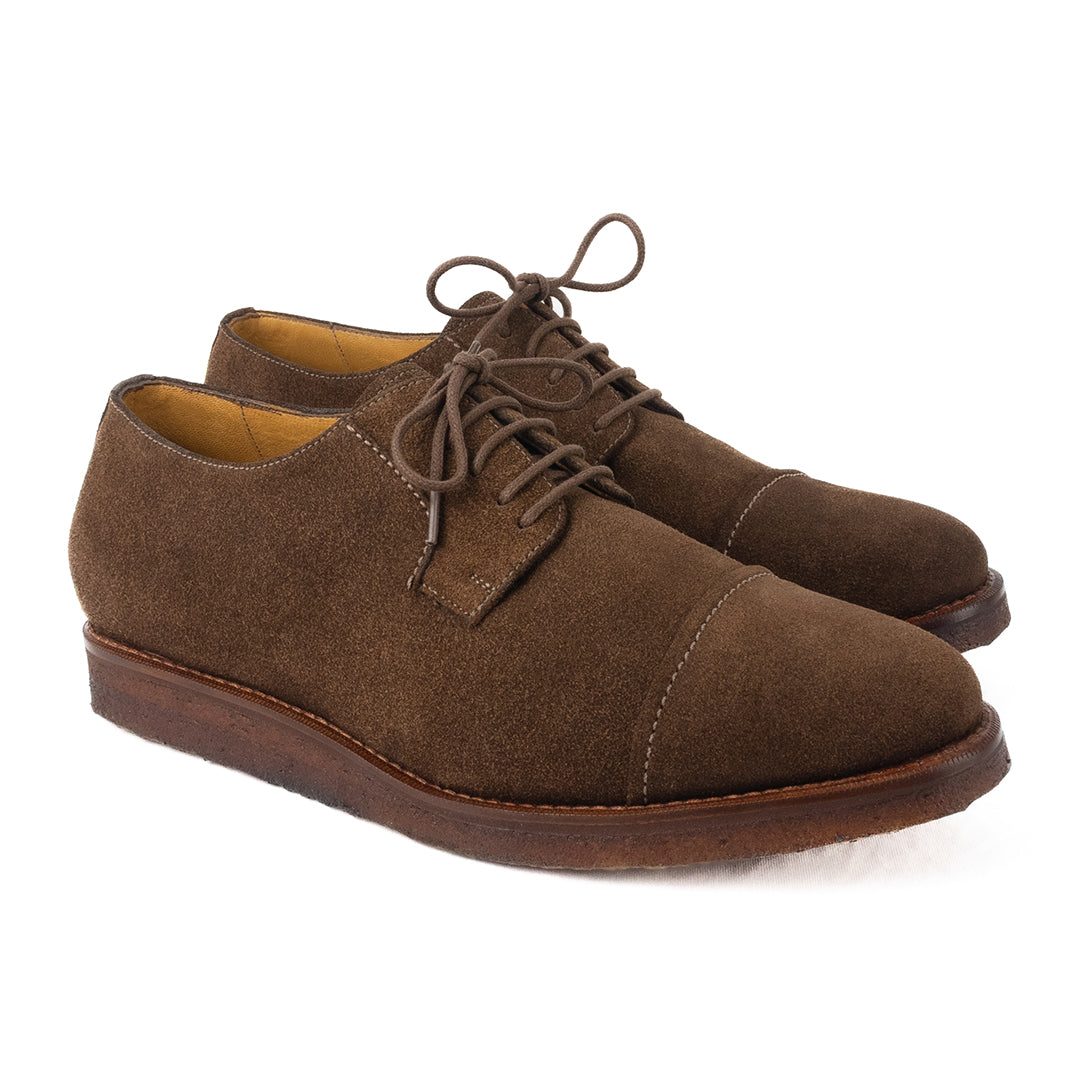 Derby Cap Toe Borelli solado em borracha crepe natural