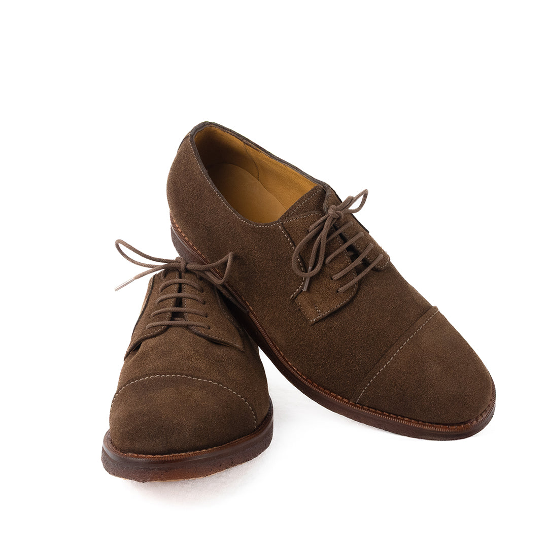 Derby Cap Toe Borelli solado em borracha crepe natural