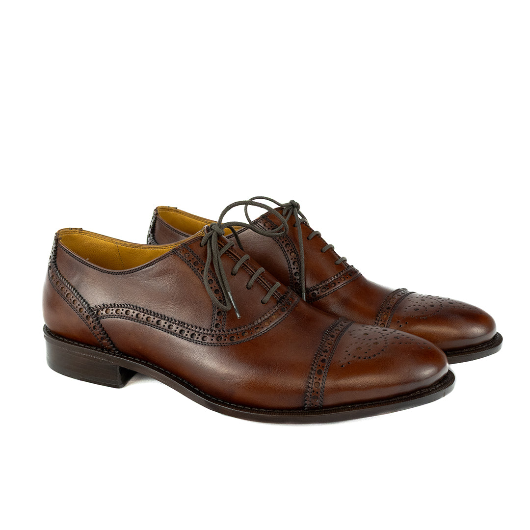 Luxuoso Oxford Half Brogue William - cor Artesanal Chocolate